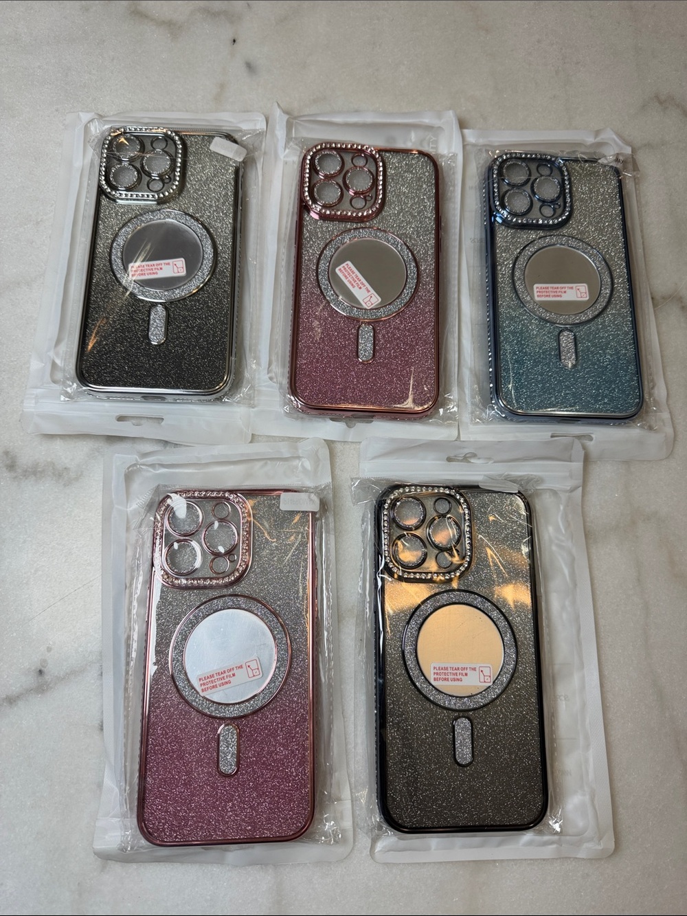 NWT Glitter Magnetic Ring Phone Case - Multiple Colors